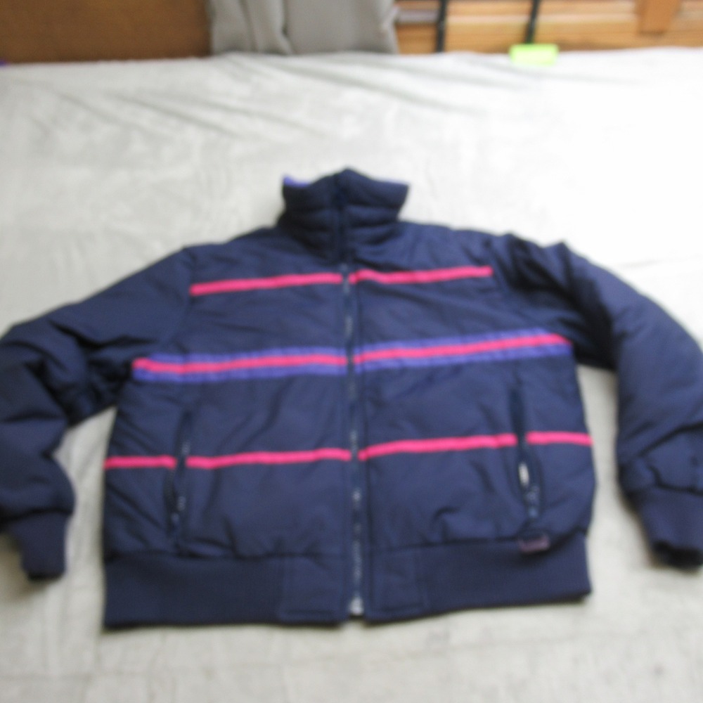 Mountain Goat Down Jacket Womens Large Purple Ski Insulated Full Zip WARM VTG